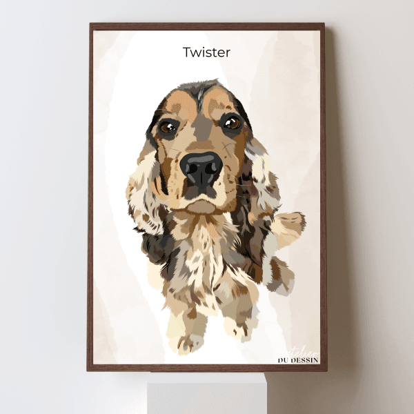 12 Portrait animalier fait à la main – Œuvre unique